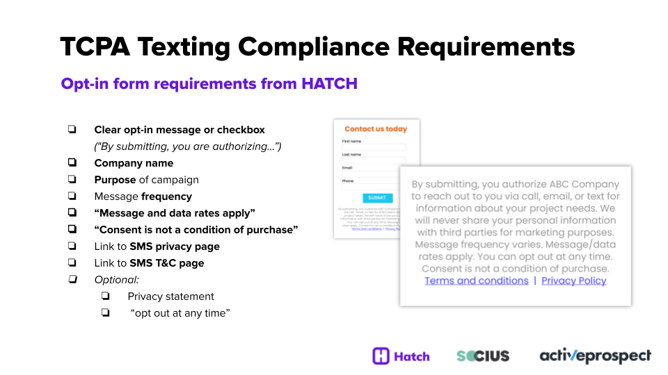 TCPA texting compliance requirements